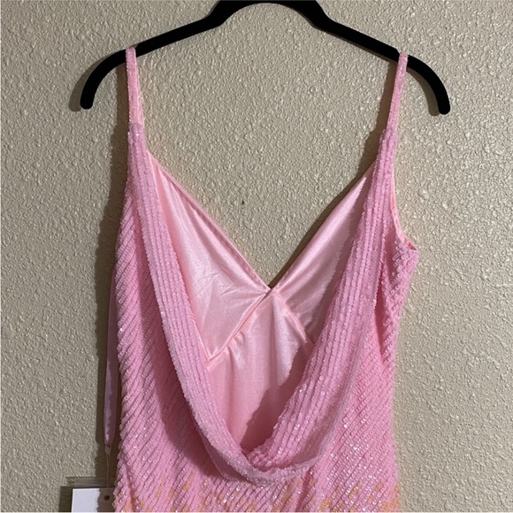 Mac Duggal 5763 Sunset Ombre Pink Sequin Open Back Maxi Gown Dress Size 8 NEW - Picture 11 of 16